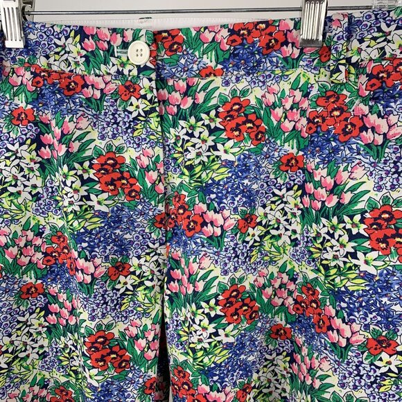 Talbots Womens Perfect Skimmer Floral Cropped Pants Size 14W Cotton Spandex - Picture 4 of 14